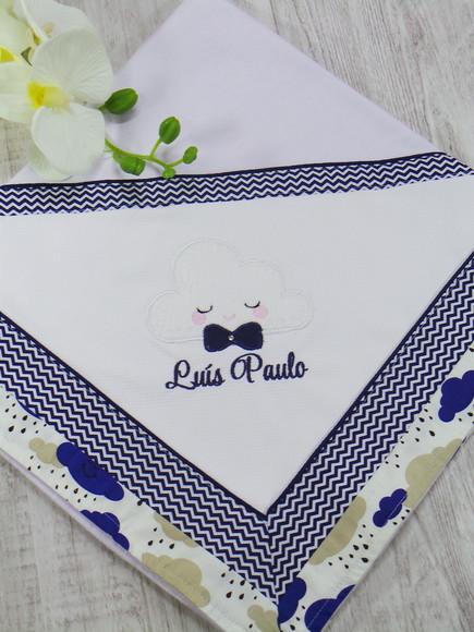 Cueiro Flanela Personalizado Nuvem