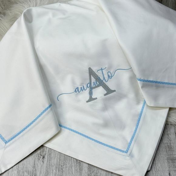 Cueiro Manta Percal Bordado Personalizado