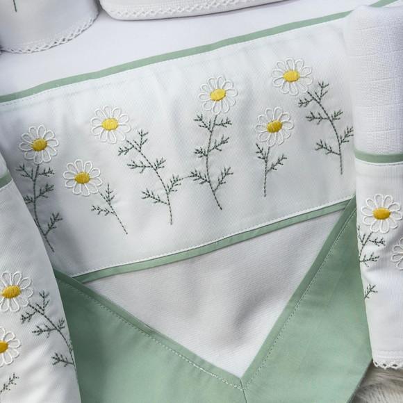 Enxoval Bebê Bordado Jardim das Margaridas