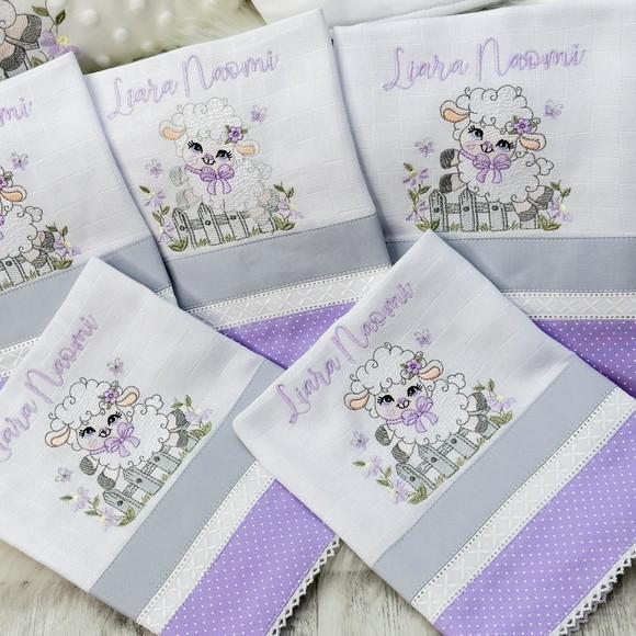 Enxoval Bebê Personalizado Bordado Ovelhinha
