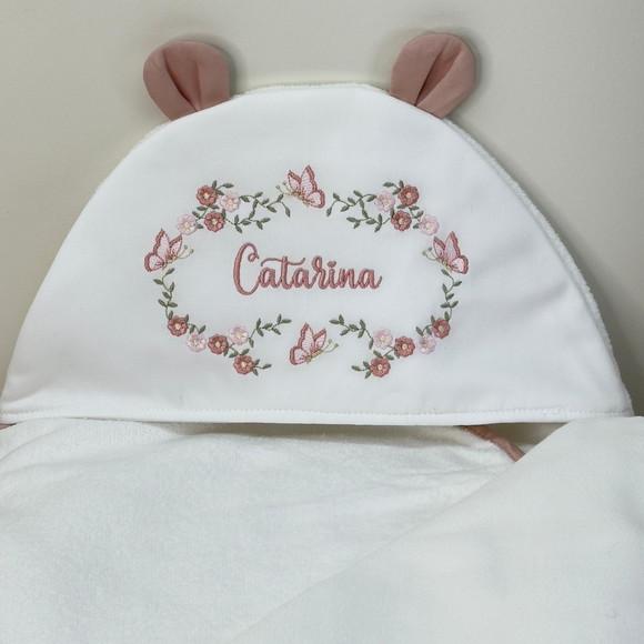 Enxoval Bebê Personalizado Bordado Flores e Borboletas