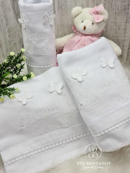 Enxoval Bebê Personalizado Flores e Borboletas