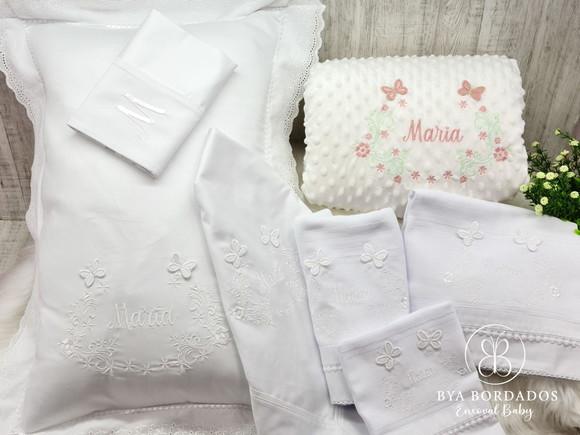 Enxoval Bebê Personalizado Flores e Borboletas