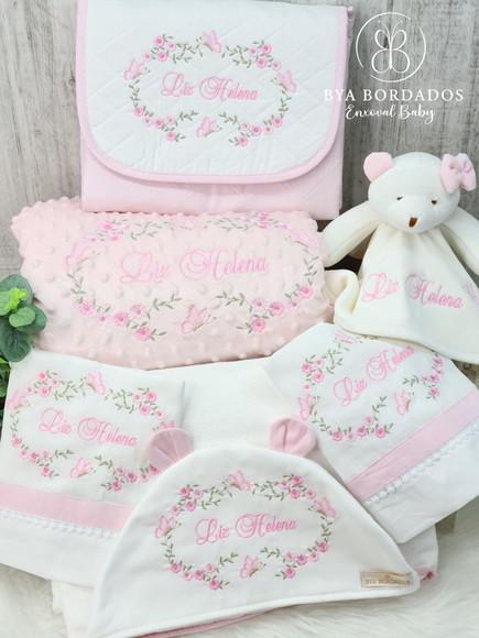 Enxoval Bebê Personalizado Flores e Borboletas