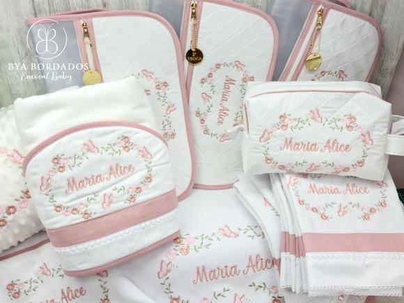 Enxoval Maternidade Personalizado Flores e Borboletas