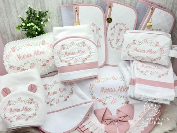 Enxoval Maternidade Personalizado Flores e Borboletas