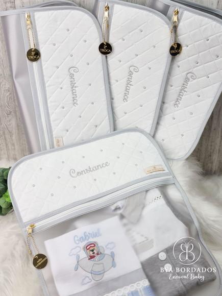 Kit 04 Saquinho Organizador Mala Maternidade Poá
