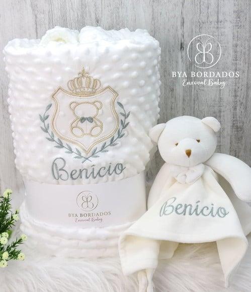 Kit Cobertor Bebê e Naninha Personalizados