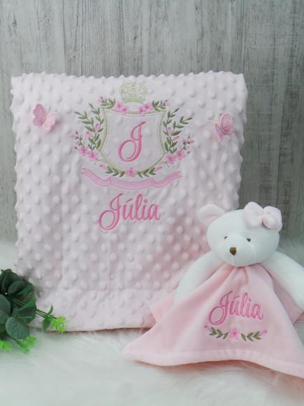 Kit Cobertor Bebê e Naninha Personalizados