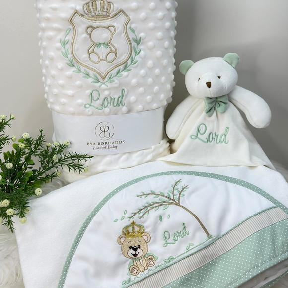 Kit Cobertor Naninha e Toalha Capuz Personalizados
