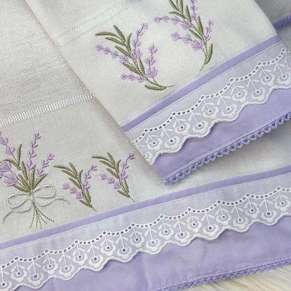 Kit de Fraldas Bebê Bordado Lavanda