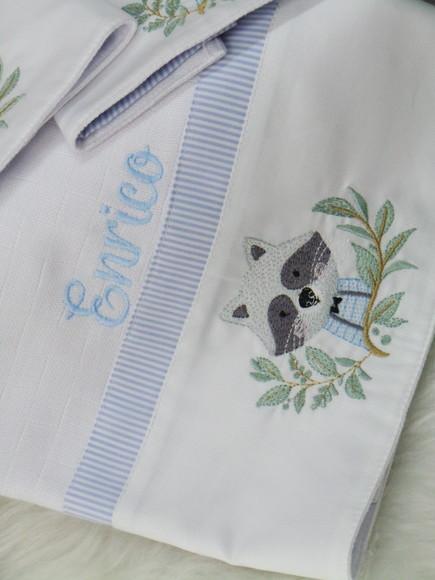 Kit de Fraldas Bordado Bosque Personalizada