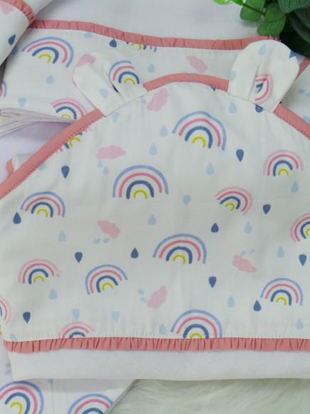 Kit Enxoval Bebê Arco Íris Incluso Nome do Bebê