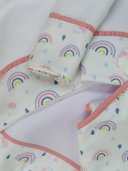 Kit Enxoval Bebê Arco Íris Incluso Nome do Bebê