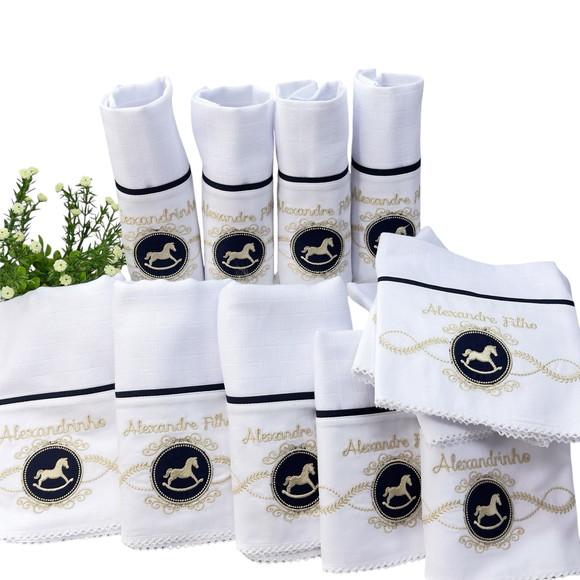 Kit Enxoval Bebê Bordado Cavalinho no Balanço