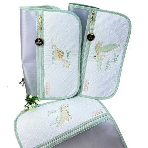 Kit Enxoval Bebê Bordado Dinossauros