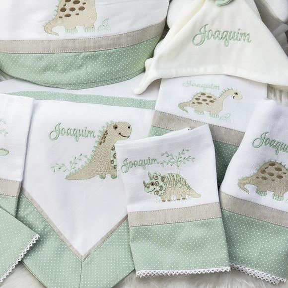 Kit Enxoval Bebê Bordado Dinossauros