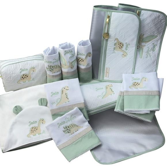 Kit Enxoval Bebê Bordado Dinossauros