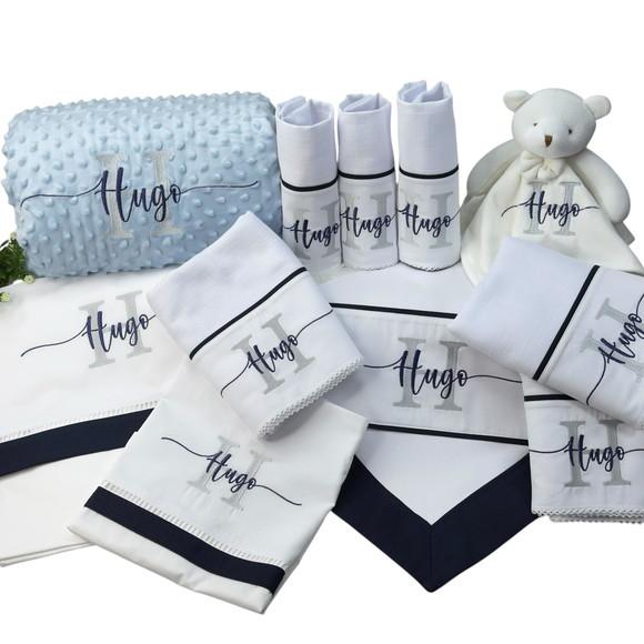 Kit Enxoval Bebe Bordado Nome Sobreposto