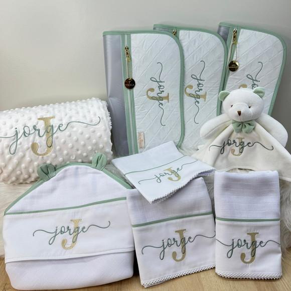 Kit Enxoval Bebe Bordado Nome Sobreposto
