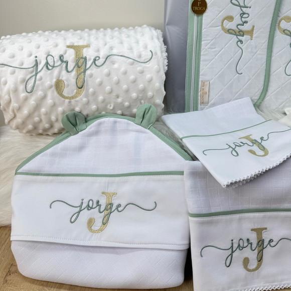 Kit Enxoval Bebe Bordado Nome Sobreposto