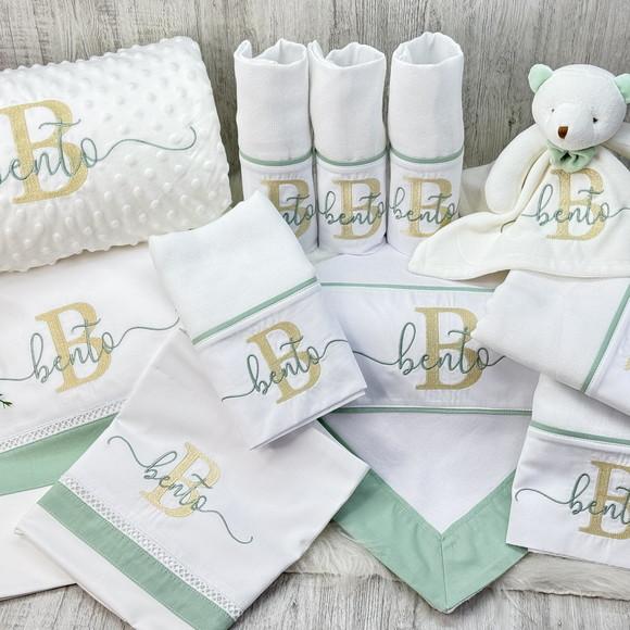 Kit Enxoval Bebe Bordado Nome Sobreposto