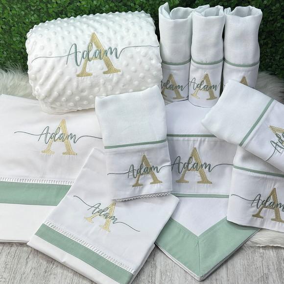 Kit Enxoval Bebe Bordado Nome Sobreposto