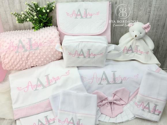 Kit Enxoval Bebe Bordado Nome Sobreposto