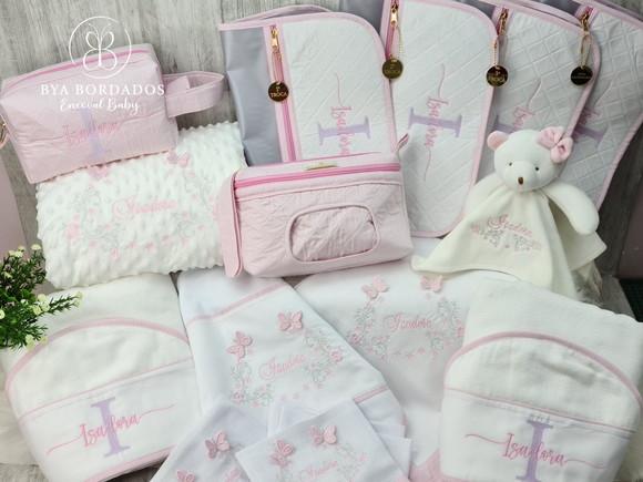 Kit Enxoval Bebe Bordado Nome Sobreposto