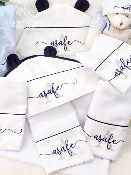 Kit Enxoval Bebe Bordado Nome Sobreposto