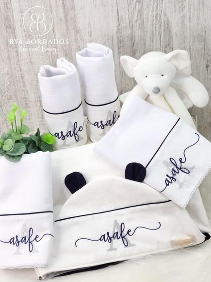 Kit Enxoval Bebe Bordado Nome Sobreposto