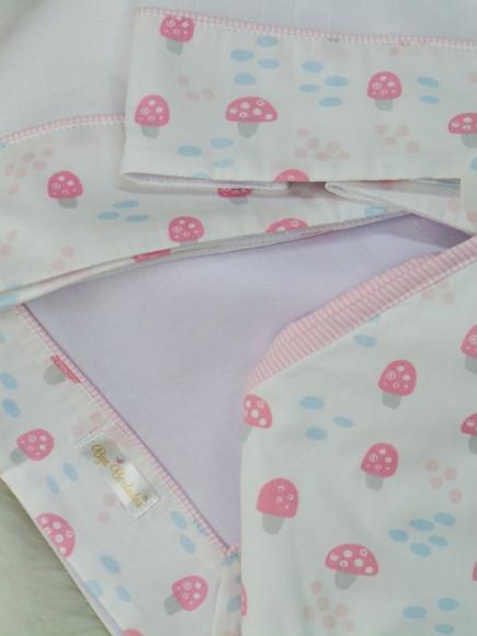 Kit Enxoval Bebê Cogumelos Incluso Nome do Bebê