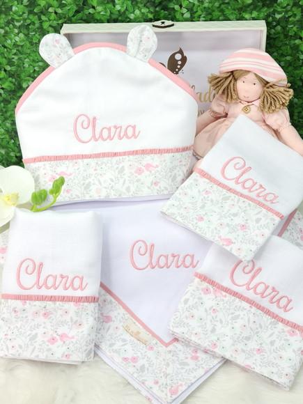 Kit Enxoval Bebê Flores e Passarinhos Personalizado
