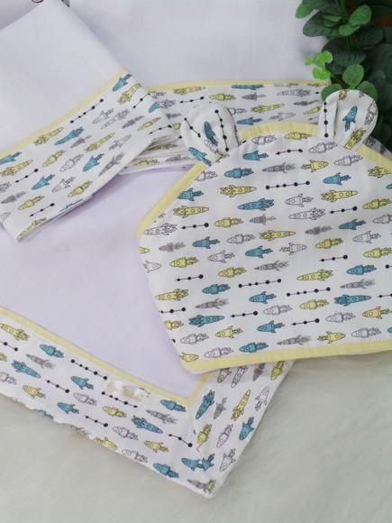 Kit Enxoval Bebê Foguete Incluso Nome do Bebê