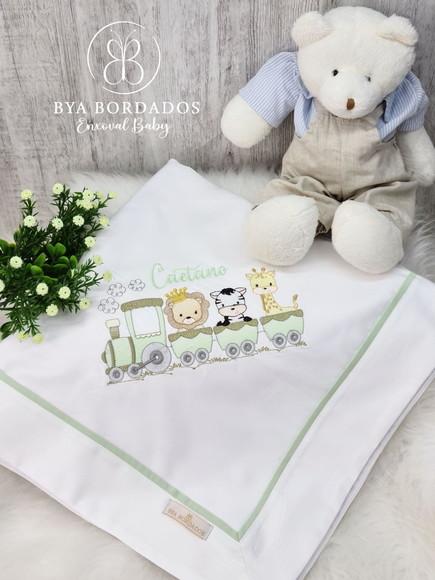 Kit Enxoval Bebê Maternidade Personalizado Bordado Safari