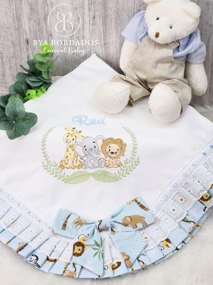 Kit Enxoval Bebê Maternidade Personalizado Bordado Safari