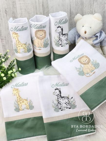 Kit Enxoval Bebê Maternidade Personalizado Safari