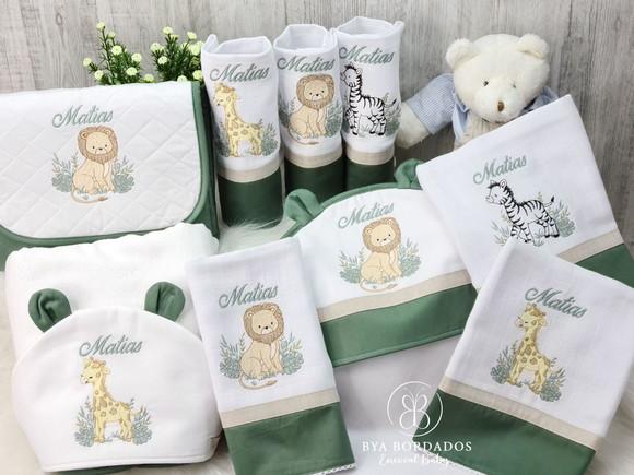 Kit Enxoval Bebê Maternidade Personalizado Safari