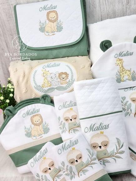 Kit Enxoval Bebê Maternidade Personalizado Safari e Bicho Pr