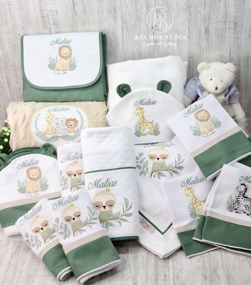 Kit Enxoval Bebê Maternidade Personalizado Safari e Bicho Pr
