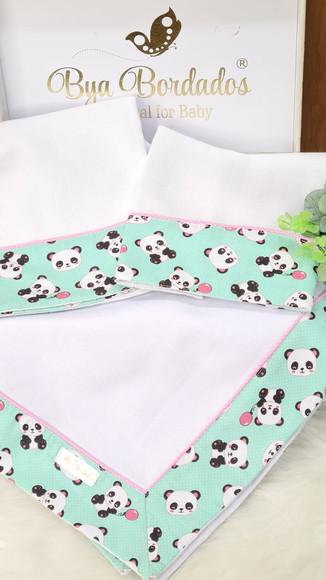 Kit Enxoval Bebê Pandinha Incluso Nome do Bebê