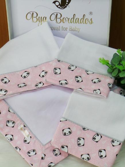 Kit Enxoval Bebê Pandinha Incluso Nome do Bebê