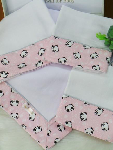 Kit Enxoval Bebê Pandinha Incluso Nome do Bebê