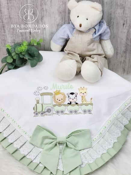 Kit Enxoval Bebê Personalizado Bordado Safari