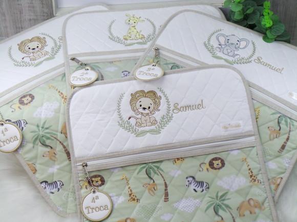 Kit Enxoval Bebê Personalizado Bordado Safari