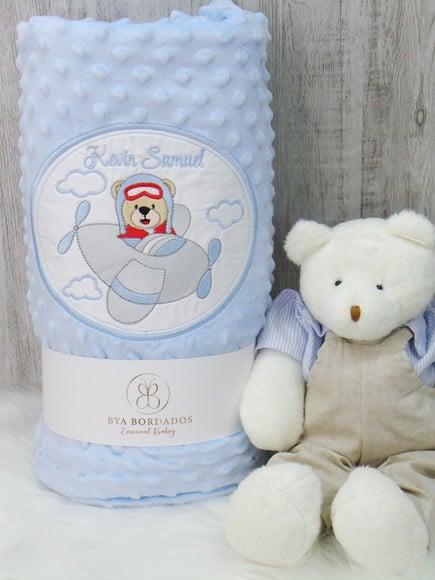 Kit Enxoval Bebê Personalizado Bordado Urso Aviador