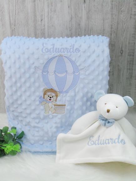 Kit Enxoval Bebê Personalizado Bordado Urso Balão