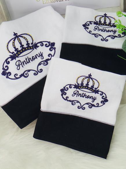 Kit enxoval bebê personalizado coroa