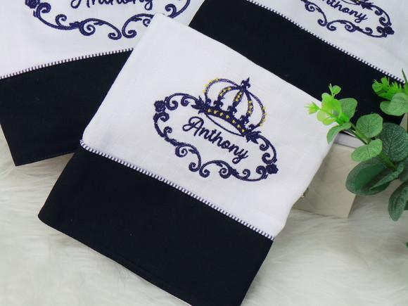 Kit enxoval bebê personalizado coroa