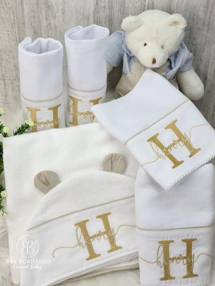 Kit Enxoval Bebê Personalizado Nome Sobreposto